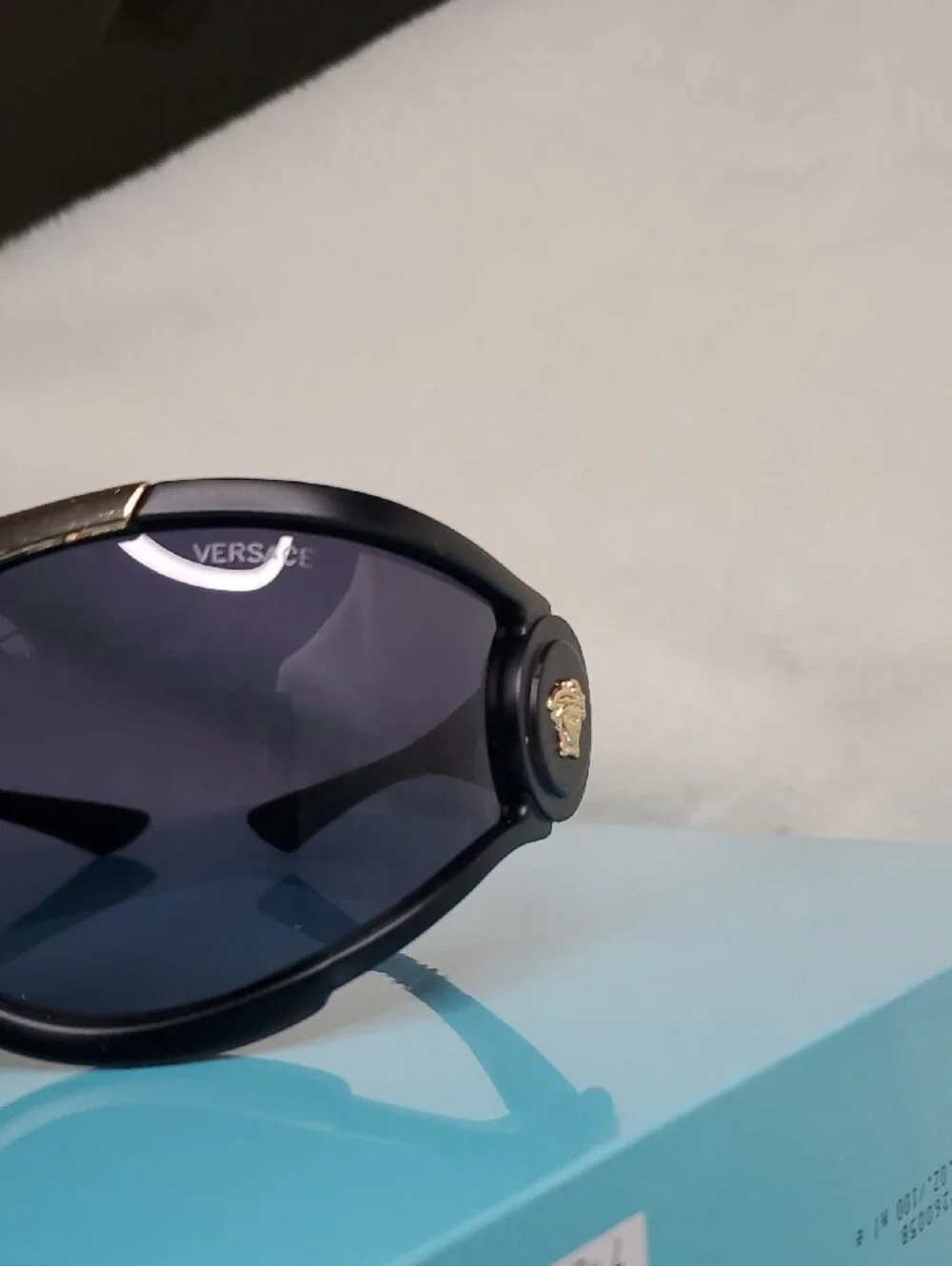 Versace Black Sunglass Visor with Gold Accent